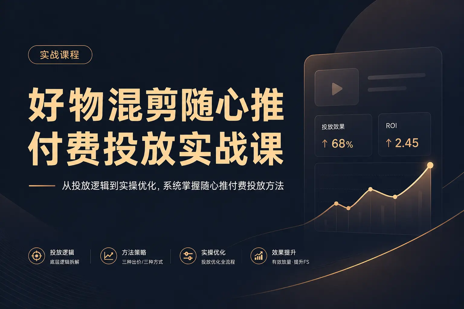 好物混剪随心推付费投放实战课