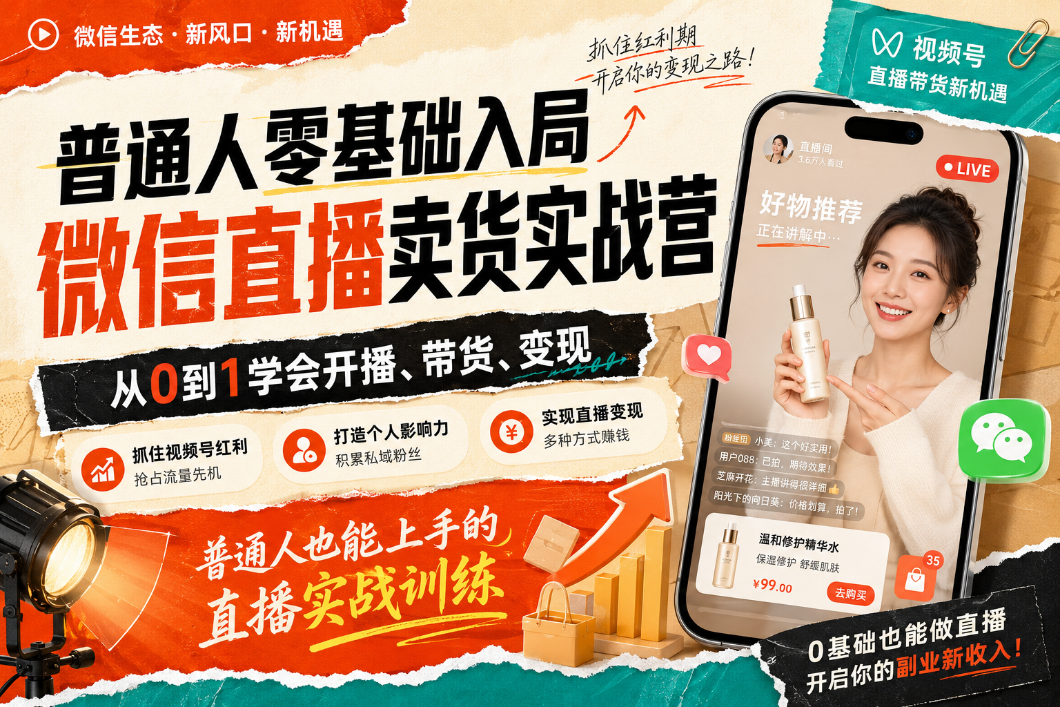 普通人零基础入局微信直播卖货实战营