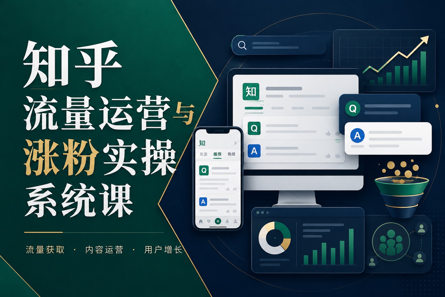 知乎流量运营与涨粉实操系统课