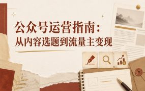 公众号运营指南：从内容选题到流量主变现