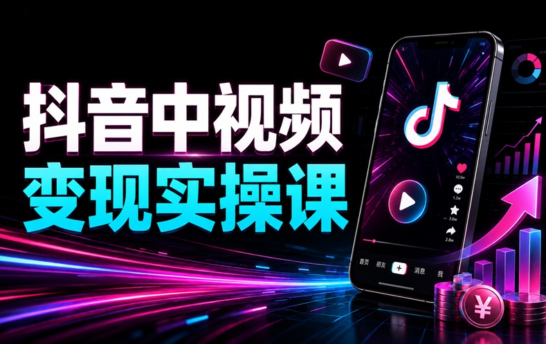 抖音中视频变现实操课