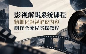 影视解说系统课程｜精细化影视解说内容制作全流程实操教程